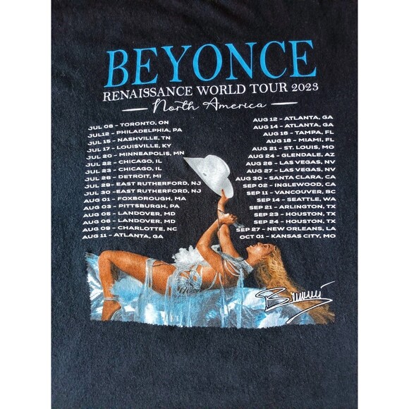 Beyonce Renaissance Tour T-Shirt Men's Large Black Short Sleeve - Picture 4 of 6